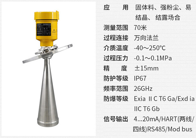 衛(wèi)生型雷達液位計RD706技術(shù)參數(shù)表圖