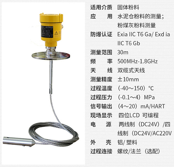 衛(wèi)生型雷達液位計RD712技術(shù)參數(shù)表圖