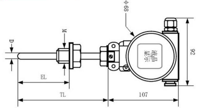 防腐溫度變送器外形尺寸圖